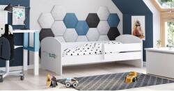 Kobi Luk Ifjúsági ágy matraccal 140x70cm - fehér - Többféle matricával (LUK-BAR-140x70-SAMOLOT)