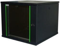 Deckro Cabinet Metalic Deckro 15U 600x450, de perete, usa din sticla, panouri detasabile si securizate, dezasamblat, Negru (DM2604515UBB01FP)