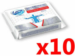 Lara Med Antibakteriális törlőkendő kézre és testre, 10x12 db (GRGtlau10)