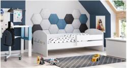 Kobi Luk Ifjúsági ágy matraccal 140x70cm - fehér - Többféle matricával (LUK-BAR-140x70-DINOZAURY)