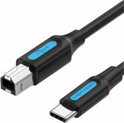 Vention USB-C 2.0 apa - USB-B apa 2.0 Nyomtató kábel - Fekete (CQUBH)