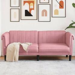 vidaXL 2 személyes rózsaszín bársony kanapé (372578) - pepita