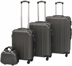 vidaXL 4 darabos, antracit, kemény fedeles, görgős bőrönd szett (91195)
