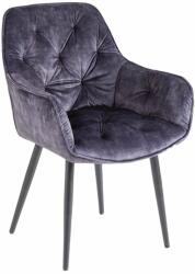 Invicta MILANO ezüstszürke bársony szék (IN-41177)