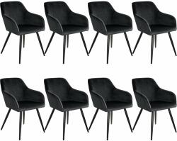 tectake 8 Marilyn bársony kinézetű szék, fekete színű (3302698)