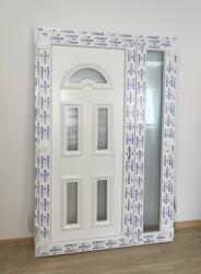 Temze Kétszárnyas bejárati ajtó, 138x208 cm, 5 üveges, műanyag, fehér (pepita-3263079)