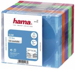 Hama Cutii de CD subtiri pentru discuri Hama, pachet de 25, colorat (HAMA-51166)