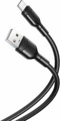 XO NB212 USB Type-A apa - USB Type-C apa Töltőkábel - Fekete (1m) (NB212 2.1A)