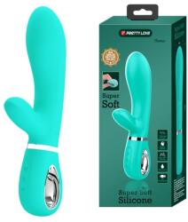 Pretty Love Vibrator Iepuras Thomas, 7 Moduri Vibratii, Silicon, USB, Verde, 20.5 cm Vibrator