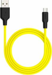 hoco. X21 USB-A apa - USB-C apa 2.0 Adat és töltő kábel - Sárga (1m) (HC711892)