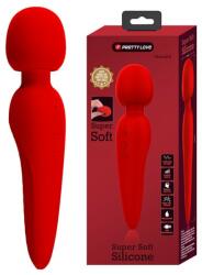 Pretty Love Vibrator Masaj Meredith, 7 Moduri Vibratii & 5 Intensitati Viteza, Silicon, USB, Rosu, 21.5 cm Vibrator