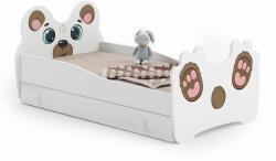 Kobi Animals Ifjúsági ágy ágyneműtartóval - Maci - fehér-barna - T (Kobi_Animals_Maci_agynemutartoval_tobb_meretben)