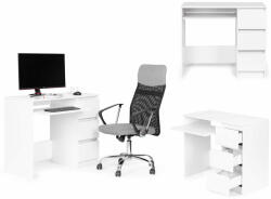 ModernHOME Univerzális fehér irodai számítógépes íróasztal 3 fiókkal (PJJCT0157)