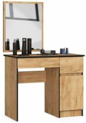 Akord Furniture Factory Fésülködőasztal/smink, 2 fiók, jobbra, tükörrel, ruhásszekrénnyel (MCTART-210529-AK)