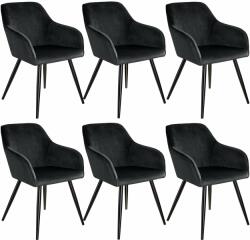 tectake 6 Marilyn bársony kinézetű szék, fekete színű (3302994)