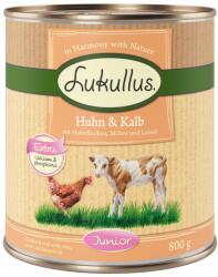 Lukullus Lukullus 5 + 1 gratis! 6 x 800 g Hrană umedă câini - Junior Pui & Vițel