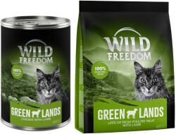Wild Freedom Wild Freedom Preț special! 12 x 400 g hrană umedă + uscată pisici - Green Lands Miel & pui (12 g)