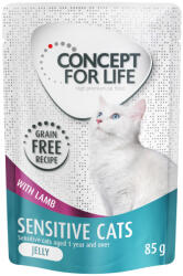 Concept for Life Concept for Life 10 + 2 gratis! 12 x 85 g Hrană umedă pisici - Senstive Cats Miel în gelatină