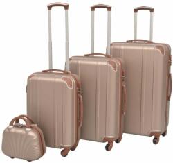 vidaXL 4 darabos, pezsgőszínű, kemény fedeles, görgős bőrönd szett (91193)