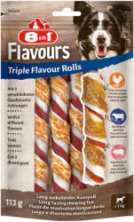 8in1 8in1 3 + 1 gratis! 4 pachete Triple Flavour snackuri pentru câini - Rolls Rulouri de ros, x bucăți