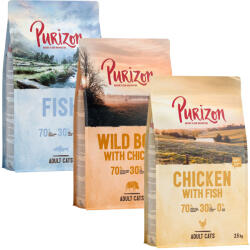 Purizon Purizon Preț special! 3 x 2, 5 kg Hrană uscată pisici - Adult: Mistreț cu pui Pește (3 kg)