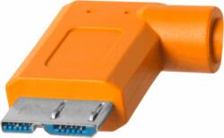 Tether Tools USB Type-C apa - Micro USB Type-B apa Adatkábel (90? csatlakozó) - Narancssárga (9.4m) (CUC31RB-ORG)