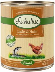 Lukullus Lukullus 5 + 1 gratis! 6 x 800 g Hrană umedă câini - Somon & Pui