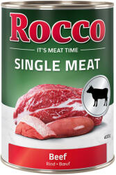 Rocco Rocco 5 + 1 gratis! 6 x 400 g Single Meat Hrană umedă câini - Vită