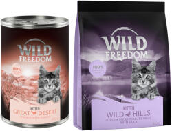 Wild Freedom Wild Freedom Preț special! 12 x 400 g hrană umedă + uscată pisici - Kitten Desert Curcan & pui (12 g)