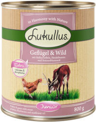 Lukullus Lukullus 5 + 1 gratis! 6 x 800 g Hrană umedă câini - Junior Pasăre & Vânat (fără cereale)