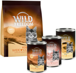 Wild Freedom Wild Freedom Preț special! 12 x 400 g hrană umedă + uscată pisici - Pachet mixt Kitten: 2xWild Desert, 2xWide Country, 2xGolden Valley (12 g)