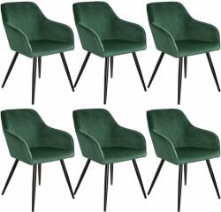 tectake 6 Marilyn bársony kinézetű szék, fekete színű (3297554)