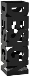 vidaXL fekete acél esernyőtartó "DESIGN" felirattal (246793) - pepita