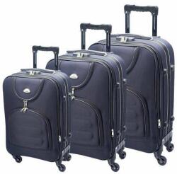  Dollcini, Világjáró Bőrönd, 3db-os Bőrönd szett, 20", 25", 28", fek (007162D)