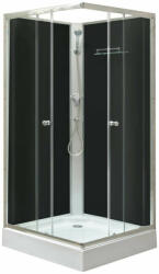 Leziter Polo Black II 90x90 cm szögletes fekete hátfalas zuhanykabin zuha (POLOBII-90)