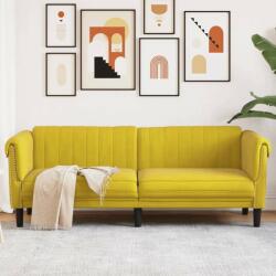 vidaXL sárga 3 személyes bársony kanapé (372591) - pepita