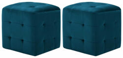 vidaXL 2 db kék bársony éjjeliszekrény 30 x 30 x 30 cm (249016) - pepita