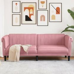 vidaXL rózsaszín 3 személyes bársony kanapé (372588) - pepita