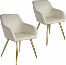 tectake 2 Marilyn bársony kinézetű szék, arany színű (3528210)