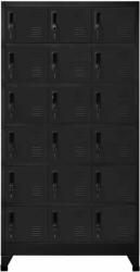 vidaXL Fekete acél zárható szekrény 90 x 40 x 180 cm (339830)