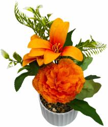  Dekoratív cserepes virág, bazsarózsa és narancsliliom (5200551)