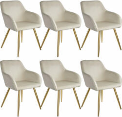 tectake 6 Marilyn bársony kinézetű szék, arany színű (3528212)