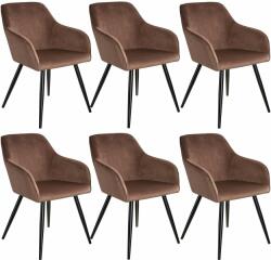 tectake 6 Marilyn bársony kinézetű szék, fekete színű (3302926)