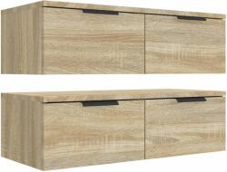 vidaXL 2 db sonoma tölgyszínű szerelt fa fali szekrény 68x30x20 cm (3115894) - pepita