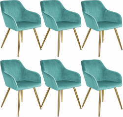 tectake 6 Marilyn bársony kinézetű szék, arany színű (3297528)