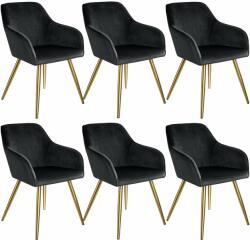 tectake 6 Marilyn bársony kinézetű szék, arany színű (3297523)