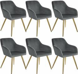 tectake 6 Marilyn bársony kinézetű szék, arany színű (3297547)