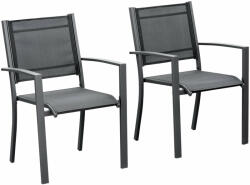 Outsunny 2db kerti szék készlet, Outsunny, Vas/Textil, 64x58x87cm, Fekete (84B-293CG)