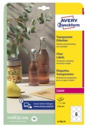 Avery Etikett AVERY L7788-25 80 mm víztiszta átlátszó kör 25 ív/csomag (L7788-25) - nyomtassingyen