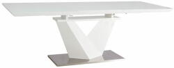 SIGNAL MEBLE Asztal Alaras III fehér / fehér lakkozott 160(220)X90